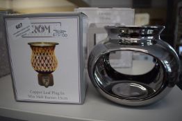 *Cooper Leaf Plug-in Wax Melt Burner, and a Chrome Wax Melt & Oil Warmer
