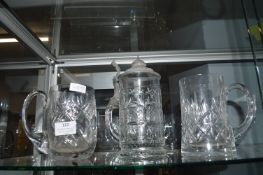 Cut Glass Lead Crystal Tankards and Stein