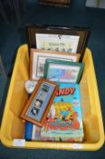 Framed Stamps, Children’s Annuals, etc.