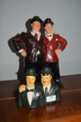 2x Laurel & Hardy Figures