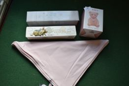 *Disney Bambi Birth Certificate Holder, Pink Teddy Bear Money Bank, and a Pink Baby Blanket