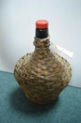 French Wicker Cased Wine Bottle