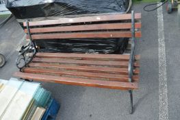 Garden Bench with Metal Ends and Wooden Slats