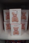 *6x Pink Teddy Bear Money Banks