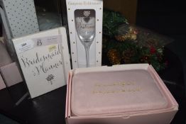 *Beautiful Bridesmaid Jewellery Box, Champagne Flute, and Planner