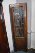 Leaded Glass Oak Cased Corner Display Cabinet circa 1930