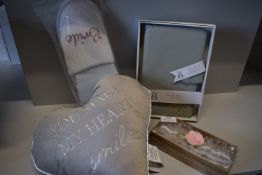 *Bride Slippers, Garter, Heart Cushion, and Travel Wallet