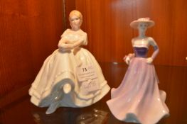Royal Doulton Figurine “Heather”, and a Small Coalport Figurine “Loreta”