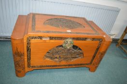 Chinese Carved Camphor Wood Chest