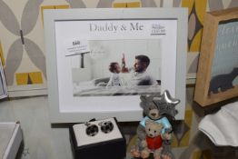 *Daddy & Me Photo Frame, I Love my Daddy Ornament, and Football Cufflinks