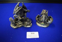 *Metal & Crystal Dragon Ornaments