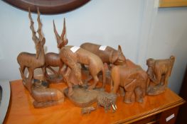 Carved Wooden African Animals