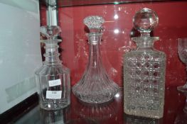 3x Glass Decanters