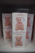 *6x Pink Teddy Bear Money Banks