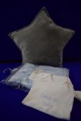 *Baby Vest, Blue Baby Blanket, and a Grey Star Cushion