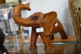 African Carved Wood Elephant