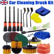 27 PCS Car Cleaning Kit Auto Interior Exterior Detailing Brush Set w/Gloves Towel This kit