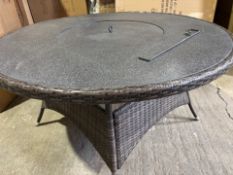 Moda 6 Seater Round Fire Pit Table Grey Rattan Brand New in Box, Seats 6 persons, see picture of