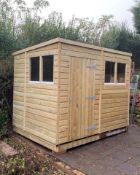 Brand new 8ft x 6ft Pent Shed complete with extra 4in x 2in base this is 18mm log lap complete