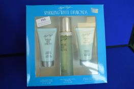 Elizabeth Taylor Sparkling White Diamonds Gift Set - 50ml EDT, 50ml Body Lotion, and 50ml Body Wash