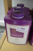 3x Yardley April Violet 200g Perfumed Talc