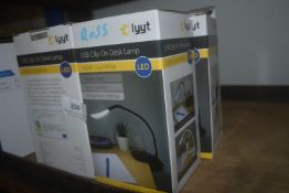 *4x USB Clip-On LED Desk Lamps