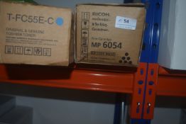 *Toshiba T-FC55E-C Cyan Toner Cartridge, and a Ricoh MP6054 Black Toner Cartridge