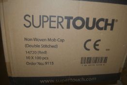 *Box of Red Nonwoven Mob Caps