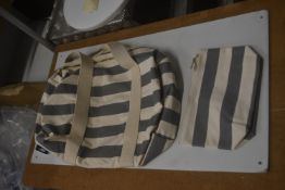 *Grey Nautical Duffle Bag, and Cosmetics Bag/Purse