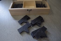 *Wooden Box Containing 30x Slate Catering Markers