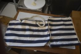 *Navy Nautical Beach Bag and Drawstring Backpack