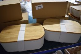 *2x Resin & Bamboo Food Containers