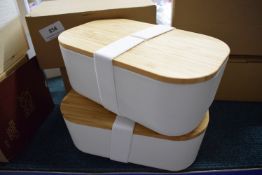 *2x Resin & Bamboo Food Containers