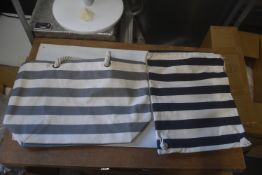 *Grey Nautical Beach Bag and Navy Drawstring Backpack