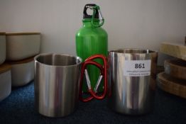*His & Hers Carabiner Handle Mug Set, and a Thermos Flask