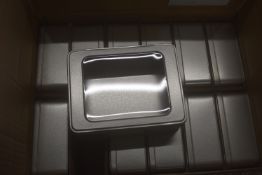 *12x Silver Oblong Container with Window Lid 1000ml