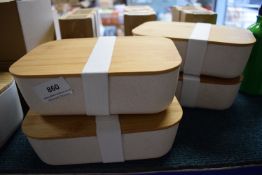 *4x Resin & Bamboo Food Containers
