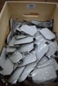 *Box of Personalisable White Leatherette Keyrings