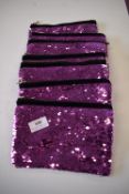 *7x Purple Sequin Makeup Bags