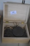 *Wooden Box Containing Christmas Slate Hanging Markers