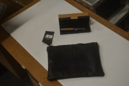 *Men’s Black Bag with Set of Cufflinks and a Pen