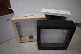 *Set of 3 Wooden Square Moneyboxes