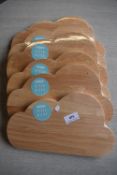 *6x Cloud Shaped Wooden Chopping Boards