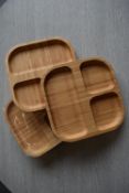 *Set of 3 Baby’s Segmented Bamboo Dinner Dish with Suction Base