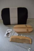 *Black Cosmetics/Toiletry Bag, Mobile Phone Holder, Comb, and Bottle Opener Keyring