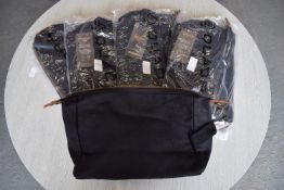 *5x Quadra Black Toiletry Bags