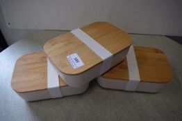 *3x Resin & Bamboo Storage Dish