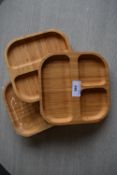 *Set of 3 Baby’s Segmented Bamboo Dinner Dish with Suction Base