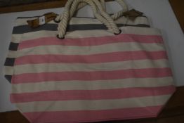 *1x Pink & 1x Grey Nautical Beach Bags