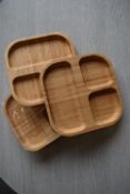 *Set of 3 Baby’s Segmented Bamboo Dinner Dish with Suction Base